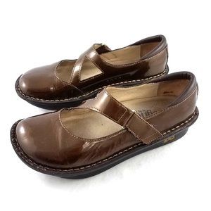 Alegria Copper Brown Patent Leather Mary Janes
